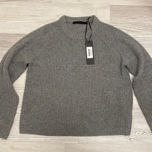 Jenni Kayne Cashmere Fisherman Sweater Heather Grey Large